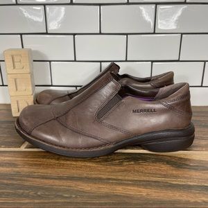 Merrell Captiva Women's Size 6 Shoes Brown Leather Slip On Comfort Loafers